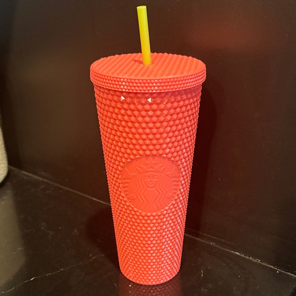 Starbucks Peqch Studded Tumbler with Yellow Straw